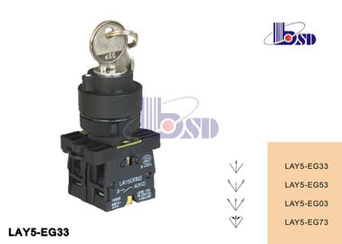 Stable Selector Switch 3 Position Spring Return Key Switch ROHS And UL Certified