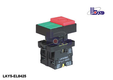 660V Square Illuminated Push Button Switch Red Green LEC60947-5-1 Standard