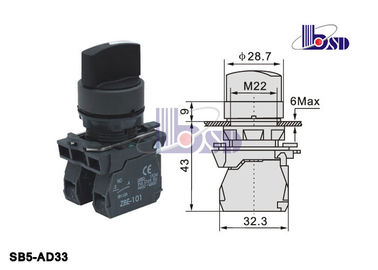 Waterproof Square D 3 Position Selector Switch  LEC60947-5-1 Standard SB5-AD33